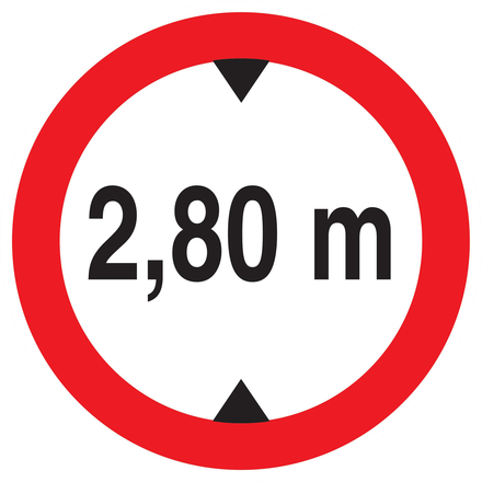 Panneau adhésif INTERDIT AUX VEHICULES DE PLUS DE 2.80M DE HAUT D.300mm TALIAPLAST - 722277
