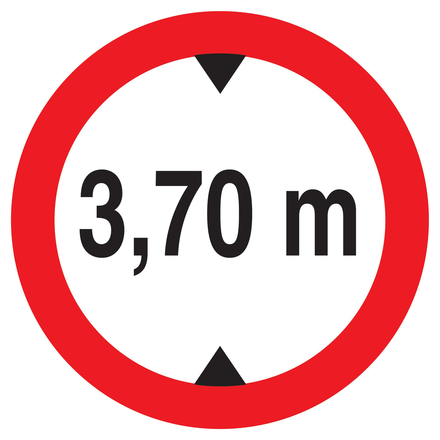 Panneau adhésif INTERDIT AUX VEHICULES DE PLUS DE 3.70M DE HAUT D.300mm TALIAPLAST - 722278