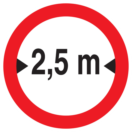 INTERDIT AUX VEHICULES DE PLUS DE 2.50M DE LARGE D300mm TALIAPLAST - 722279