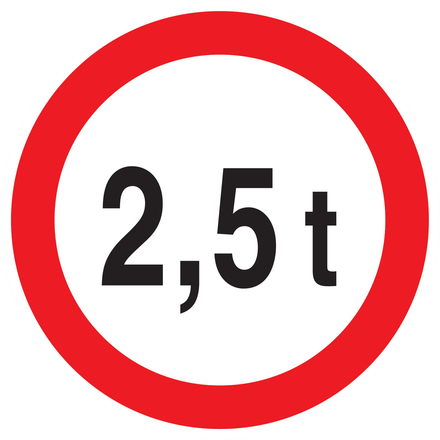 PANNEAU INTERDIT AUX PLUS DE +2.5 TONNES Ø300MM TALIAPLAST - 722282
