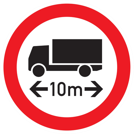 Panneau adhésif INTERDIT AUX VEHICULES DE PLUS DE 10M DE LONG Ø300MM TALIAPLAST - 722289