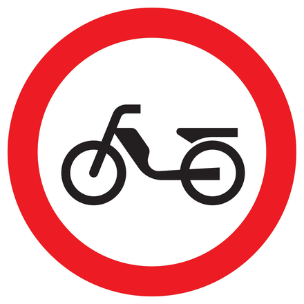 Panneau adhésif INTERDIT AUX CYCLOMOTEURS Ø300MM TALIAPLAST - 722292
