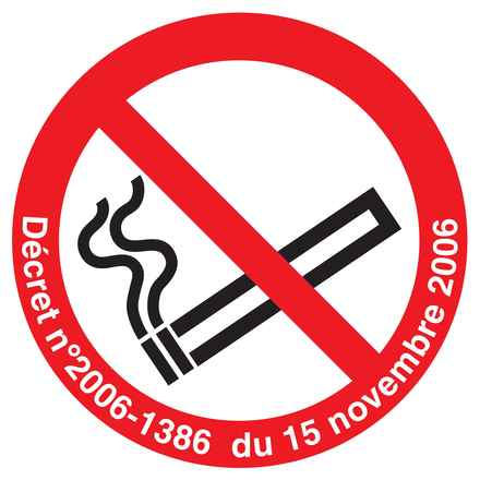 PANNEAU INTERDICTION DE FUMER (DECRET DU 15/11/2006) Ø300MM TALIAPLAST - 722302
