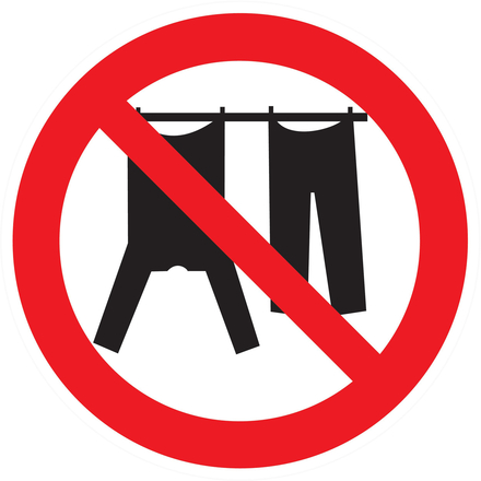 Panneau adhésif INTERDIT D' ETENDRE DU LINGE Ø300MM TALIAPLAST - 722336