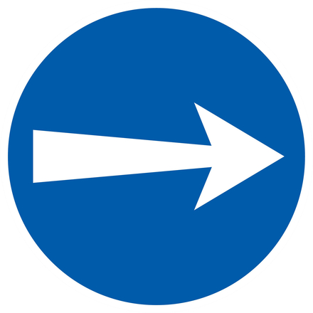 PANNEAU SENS OBLIGATOIRE (VERS LA DROITE) Ø300MM TALIAPLAST - 722527