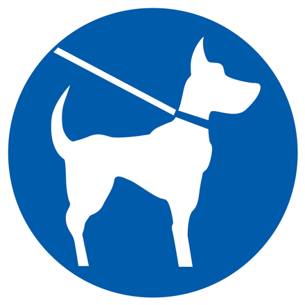 Panneau adhésif CHIEN EN LAISSE OBLIGATOIRE Ø300MM TALIAPLAST - 722544
