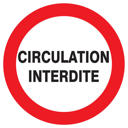 PANNEAU CIRCULATION INTERDITE Ø420MM TALIAPLAST - 723206