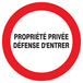 PANNEAU PROPRIETE PRIVEE DEFENSE D'ENTRER Ø420MM TALIAPLAST - 723220