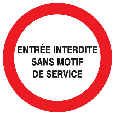 PANNEAU ENTREE INTERDITE SANS MOTIF DE SERVICE Ø420MM TALIAPLAST - 723225