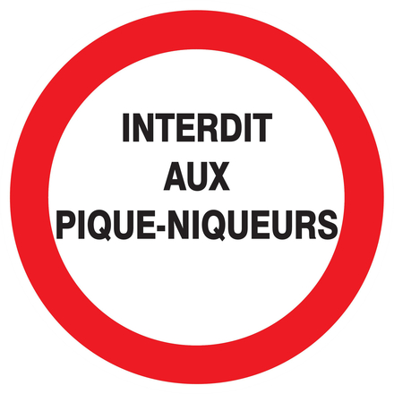PANNEAU INTERDIT AUX PIQUE-NIQUEURS Ø420MM TALIAPLAST - 723227