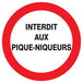 PANNEAU INTERDIT AUX PIQUE-NIQUEURS Ø420MM TALIAPLAST - 723227