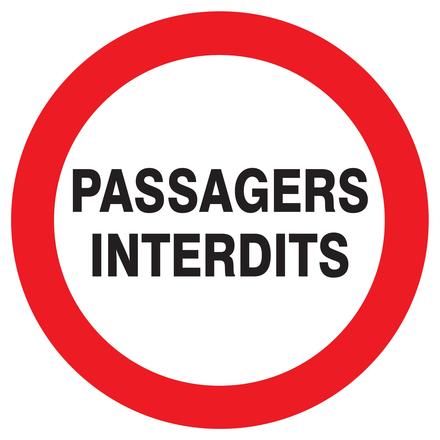 PANNEAU PASSAGERS INTERDITS Ø420MM TALIAPLAST - 723231