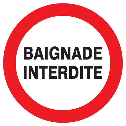 Panneau adhésif BAIGNADE INTERDITE Ø420MM TALIAPLAST - 723237