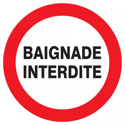 Panneau adhésif BAIGNADE INTERDITE Ø420MM TALIAPLAST - 723237