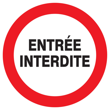 PANNEAU ENTREE INTERDITE Ø420MM TALIAPLAST - 723243