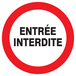 PANNEAU ENTREE INTERDITE Ø420MM TALIAPLAST - 723243