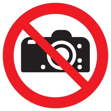 Panneau adhésif INTERDICTION DE PHOTOGRAPHIER Ø420MM TALIAPLAST - 723251