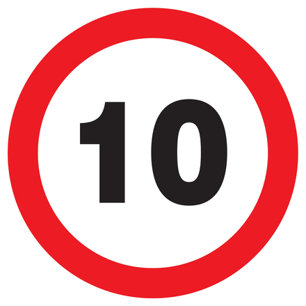 PANNEAU INTERDIT DE ROULER A PLUS DE 10 KM/H Ø420MM TALIAPLAST - 723260