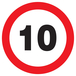 PANNEAU INTERDIT DE ROULER A PLUS DE 10 KM/H Ø420MM TALIAPLAST - 723260