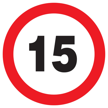 PANNEAU INTERDIT DE ROULER A PLUS DE 15 KM/H Ø420MM TALIAPLAST - 723261