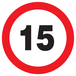 PANNEAU INTERDIT DE ROULER A PLUS DE 15 KM/H Ø420MM TALIAPLAST - 723261