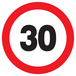 Panneau adhésif INTERDIT DE ROULER A PLUS DE 30 KM/H Ø420MM TALIAPLAST - 723262