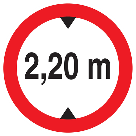 INTERDIT AUX VEHICULES DE PLUS DE 2.20M DE HAUT D.420mm TALIAPLAST - 723275