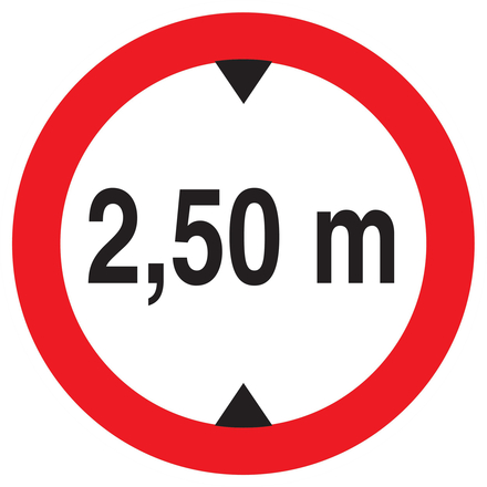 INTERDIT AUX VEHICULES DE PLUS DE 2.50M DE HAUT D.420mm TALIAPLAST - 723276