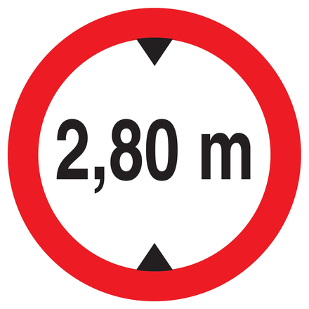 Panneau adhésif INTERDIT AUX VEHICULES DE PLUS DE 2.80M DE HAUT D.420mm TALIAPLAST - 723277