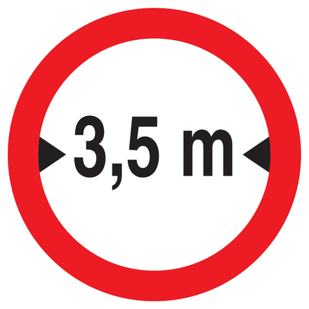 Panneau adhésif INTERDIT AUX VEHICULES DE PLUS DE 3.50M DE LARGE D420mm TALIAPLAST - 723281