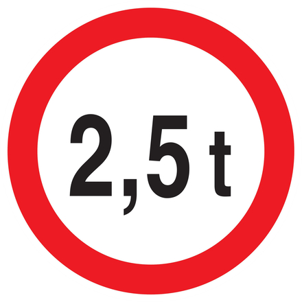 PANNEAU INTERDIT AUX PLUS DE +2.5 TONNES Ø420MM TALIAPLAST - 723282