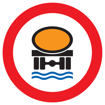 PANNEAU INTERDIT TRANSPORT PROØ POLLUANTS LES EAUX Ø420MM TALIAPLAST - 723286