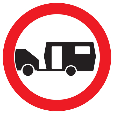 Panneau adhésif INTERDIT AUX CARAVANES Ø420MM TALIAPLAST - 723290