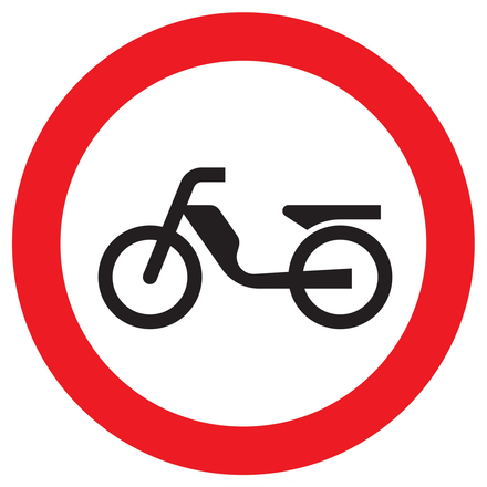 Panneau adhésif INTERDIT AUX CYCLOMOTEURS Ø420MM TALIAPLAST - 723292