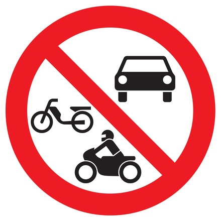 Panneau adhésif INTERDIT AUX VEHICULES MOTORISES Ø420MM TALIAPLAST - 723296