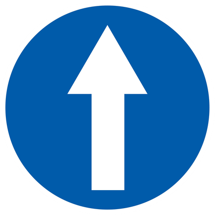PANNEAU SENS OBLIGATOIRE (TOUT DROIT) Ø420MM TALIAPLAST - 723578