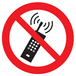 Panneau adhésif INTERDICTION D'ACTIVER DES TELEPHONES MOBILES Ø80MM TALIAPLAST - 724204
