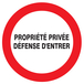 PANNEAU PROPRIETE PRIVEE DEFENSE D'ENTRER Ø80MM TALIAPLAST - 724223