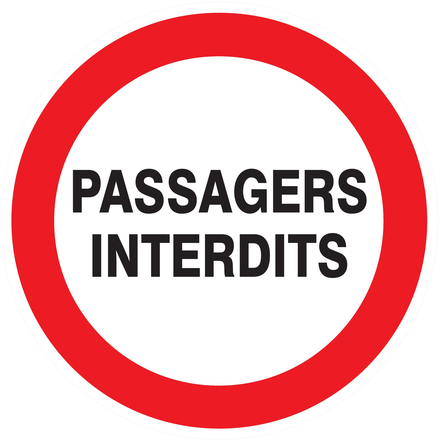 PANNEAU PASSAGERS INTERDITS Ø80MM TALIAPLAST - 724234