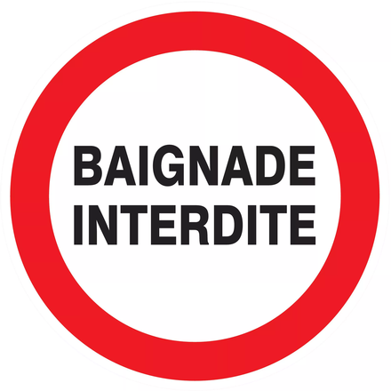 Panneau adhésif BAIGNADE INTERDITE Ø80MM TALIAPLAST - 724240