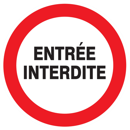 PANNEAU ENTREE INTERDITE Ø80MM TALIAPLAST - 724244