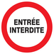 PANNEAU ENTREE INTERDITE Ø80MM TALIAPLAST - 724244
