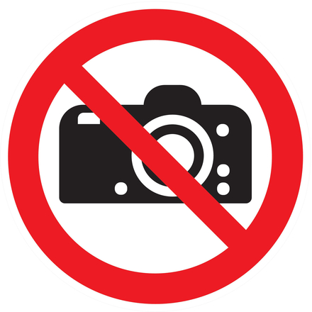 Panneau adhésif INTERDICTION DE PHOTOGRAPHIER Ø80MM TALIAPLAST - 724252