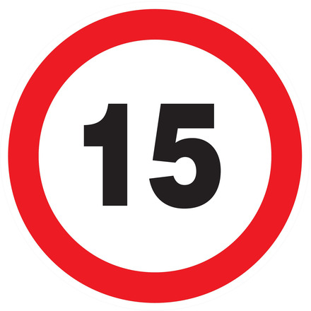 PANNEAU INTERDIT DE ROULER A PLUS DE 15 KM/H Ø80MM TALIAPLAST - 724261