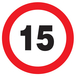 PANNEAU INTERDIT DE ROULER A PLUS DE 15 KM/H Ø80MM TALIAPLAST - 724261