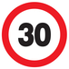 PANNEAU INTERDIT DE ROULER A PLUS DE 30 KM/H Ø80MM TALIAPLAST - 724262