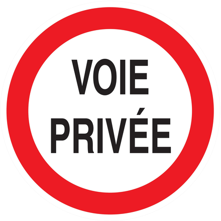 PANNEAU VOIE PRIVEE CIRCULATION INTERDITE Ø80MM TALIAPLAST - 724265