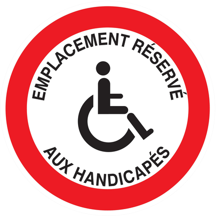 PANNEAU EMPLACEMENT RESERVE AUX HANDICAPES Ø80MM TALIAPLAST - 724266