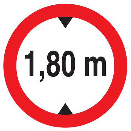 INTERDIT AUX VEHICULES DE PLUS DE 1.80M DE HAUT D.80mm TALIAPLAST - 724272