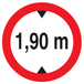 Panneau adhésif INTERDIT AUX VEHICULES DE PLUS DE 1.90M DE HAUT D.80mm TALIAPLAST - 724273